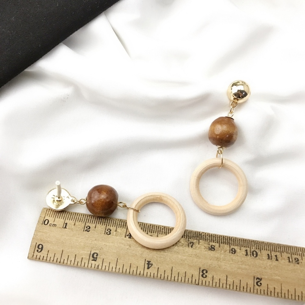 Nature Wood//Natural Elements Drop Earrings - Picture 4 of 5